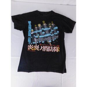 Fire Force Shirt Mens Small Black Anime Company 8 Graphic Tee T-Shirt Crew Neck